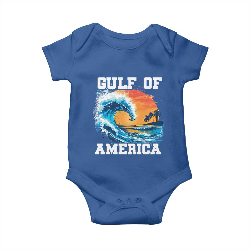 Gulf Of USA America Baby Onesie President Trump 2025 Funny Gulf Mexico Summer Vibes TS10 Royal Blue Print Your Wear