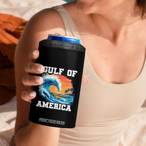Gulf Of USA America 4 in 1 Can Cooler Tumbler President Trump Funny Gulf Mexico Summer Vibes TS10 Print Your Wear