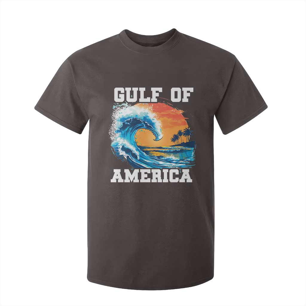 Gulf Of USA America T Shirt For Kid President Trump 2025 Funny Gulf Mexico Summer Vibes TS10 Dark Chocolate Print Your Wear