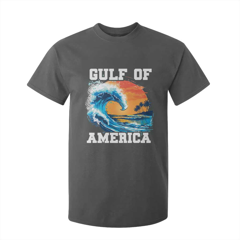 Gulf Of USA America T Shirt For Kid President Trump 2025 Funny Gulf Mexico Summer Vibes TS10 Dark Heather Print Your Wear