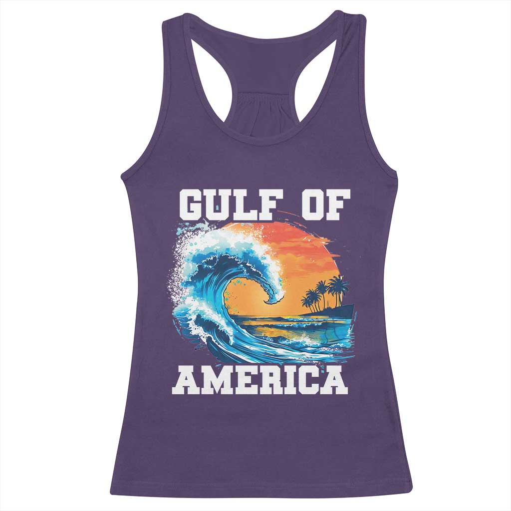 Gulf Of USA America Racerback Tank Top President Trump 2025 Funny Gulf Mexico Summer Vibes TS10 Purple Print Your Wear