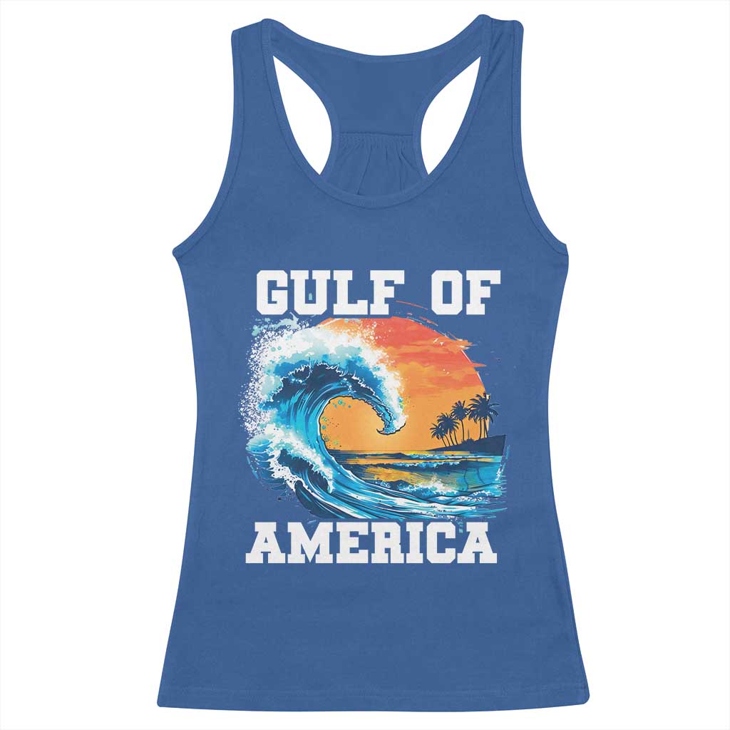 Gulf Of USA America Racerback Tank Top President Trump 2025 Funny Gulf Mexico Summer Vibes TS10 Royal Blue Print Your Wear
