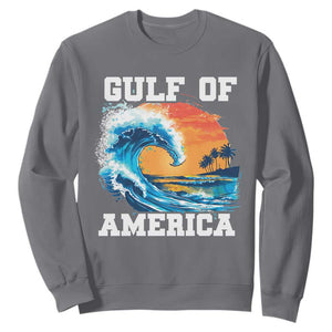Gulf Of USA America Sweatshirt President Trump 2025 Funny Gulf Mexico Summer Vibes TS10 Charcoal Print Your Wear