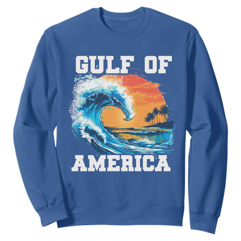 Gulf Of USA America Sweatshirt President Trump 2025 Funny Gulf Mexico Summer Vibes TS10 Royal Blue Print Your Wear