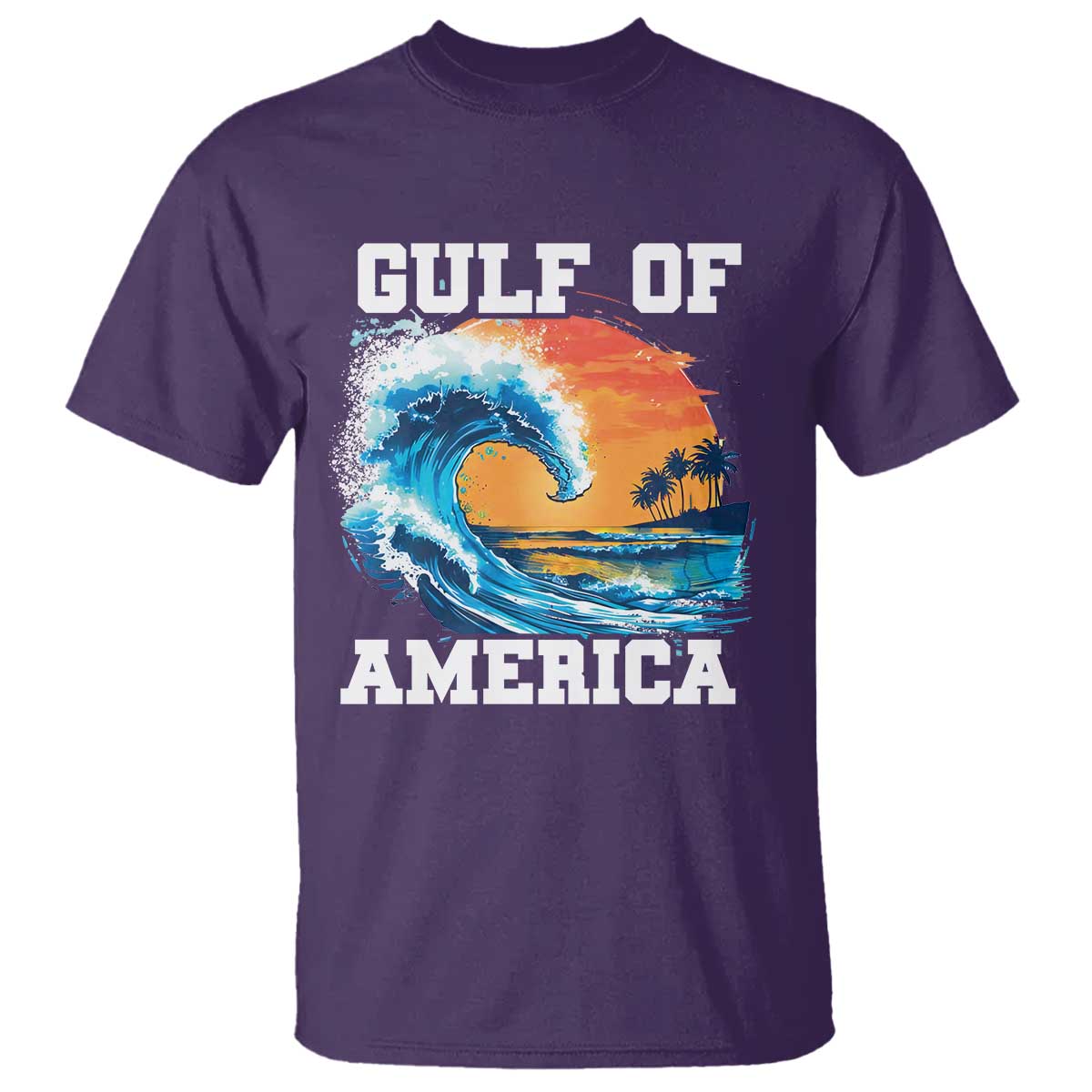 Gulf Of USA America T Shirt President Trump 2025 Funny Gulf Mexico Summer Vibes TS10 Purple Print Your Wear