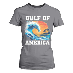 Gulf Of USA America T Shirt For Women President Trump 2025 Funny Gulf Mexico Summer Vibes TS10 Charcoal Print Your Wear