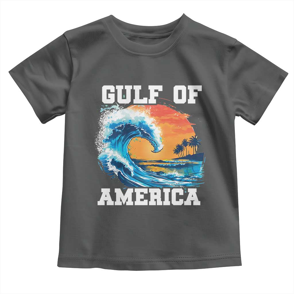Gulf Of USA America Toddler T Shirt President Trump 2025 Funny Gulf Mexico Summer Vibes TS10 Dark Heather Print Your Wear