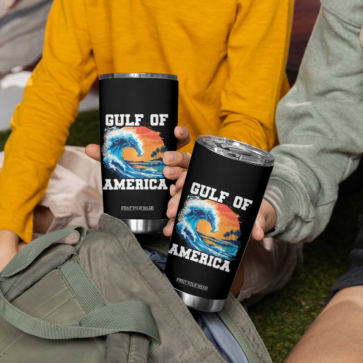 Gulf Of USA America Tumbler Cup President Trump Funny Gulf Mexico Summer Vibes TS10 Print Your Wear