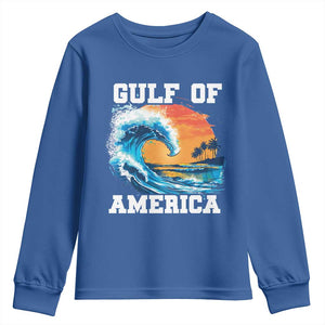 Gulf Of USA America Youth Sweatshirt President Trump 2025 Funny Gulf Mexico Summer Vibes TS10 Royal Blue Print Your Wear