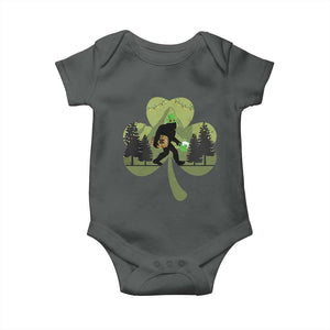 St Patricks Day Bigfoot Baby Onesie Sasquatch Irish Beer Lovers Shamrock Clover Leaf TS10 Dark Heather Print Your Wear