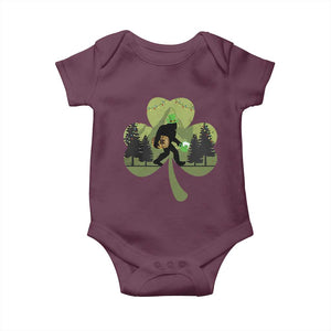 St Patricks Day Bigfoot Baby Onesie Sasquatch Irish Beer Lovers Shamrock Clover Leaf TS10 Maroon Print Your Wear