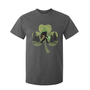 St Patricks Day Bigfoot T Shirt For Kid Sasquatch Irish Beer Lovers Shamrock Clover Leaf TS10 Dark Heather Print Your Wear