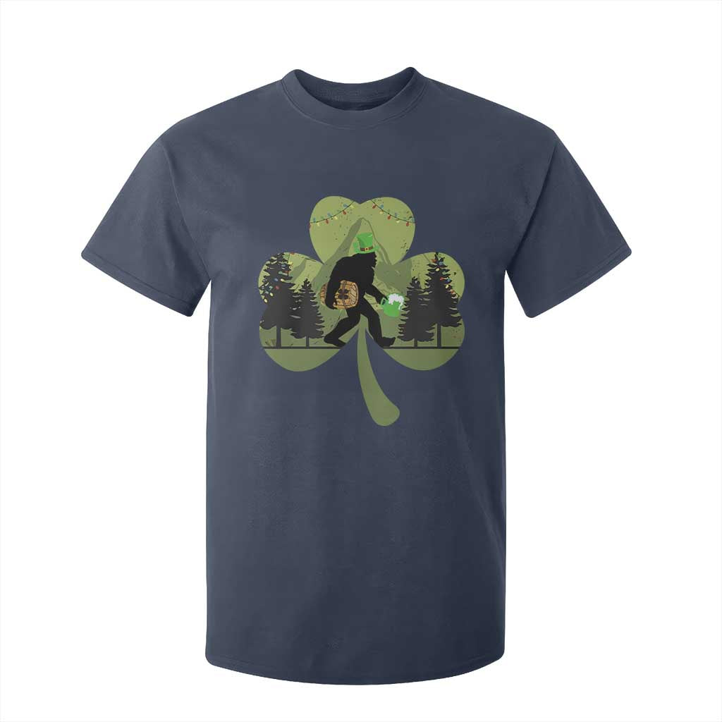 St Patricks Day Bigfoot T Shirt For Kid Sasquatch Irish Beer Lovers Shamrock Clover Leaf TS10 Navy Print Your Wear