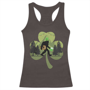 St Patricks Day Bigfoot Racerback Tank Top Sasquatch Irish Beer Lovers Shamrock Clover Leaf TS10 Dark Chocolate Print Your Wear
