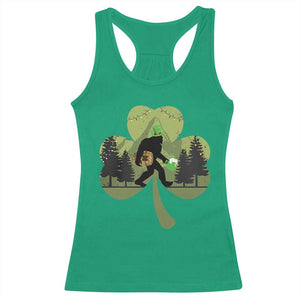 St Patricks Day Bigfoot Racerback Tank Top Sasquatch Irish Beer Lovers Shamrock Clover Leaf TS10 Irish Green Print Your Wear