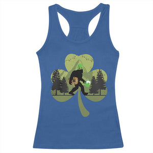 St Patricks Day Bigfoot Racerback Tank Top Sasquatch Irish Beer Lovers Shamrock Clover Leaf TS10 Royal Blue Print Your Wear