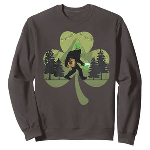 St Patricks Day Bigfoot Sweatshirt Sasquatch Irish Beer Lovers Shamrock Clover Leaf TS10 Dark Chocolate Print Your Wear