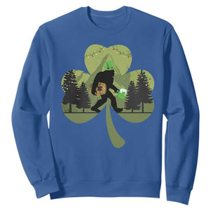 St Patricks Day Bigfoot Sweatshirt Sasquatch Irish Beer Lovers Shamrock Clover Leaf TS10 Royal Blue Print Your Wear