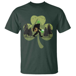 St Patricks Day Bigfoot T Shirt Sasquatch Irish Beer Lovers Shamrock Clover Leaf TS10 Dark Forest Green Print Your Wear
