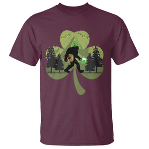 St Patricks Day Bigfoot T Shirt Sasquatch Irish Beer Lovers Shamrock Clover Leaf TS10 Maroon Print Your Wear