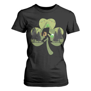 St Patricks Day Bigfoot T Shirt For Women Sasquatch Irish Beer Lovers Shamrock Clover Leaf TS10 Black Print Your Wear