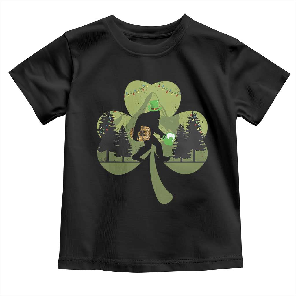 St Patricks Day Bigfoot Toddler T Shirt Sasquatch Irish Beer Lovers Shamrock Clover Leaf TS10 Black Print Your Wear