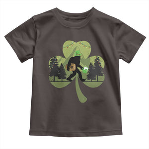 St Patricks Day Bigfoot Toddler T Shirt Sasquatch Irish Beer Lovers Shamrock Clover Leaf TS10 Dark Chocolate Print Your Wear