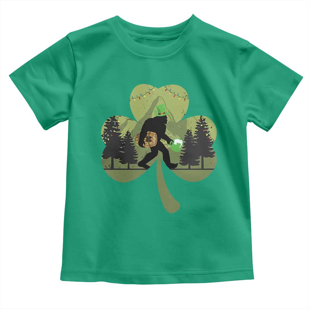 St Patricks Day Bigfoot Toddler T Shirt Sasquatch Irish Beer Lovers Shamrock Clover Leaf TS10 Irish Green Print Your Wear