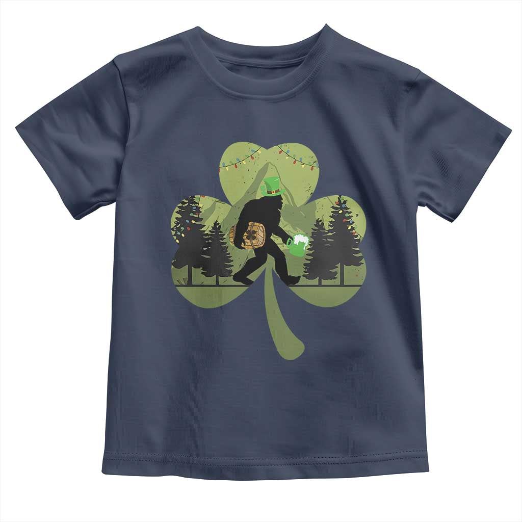 St Patricks Day Bigfoot Toddler T Shirt Sasquatch Irish Beer Lovers Shamrock Clover Leaf TS10 Navy Print Your Wear