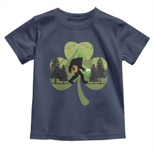 St Patricks Day Bigfoot Toddler T Shirt Sasquatch Irish Beer Lovers Shamrock Clover Leaf TS10 Navy Print Your Wear