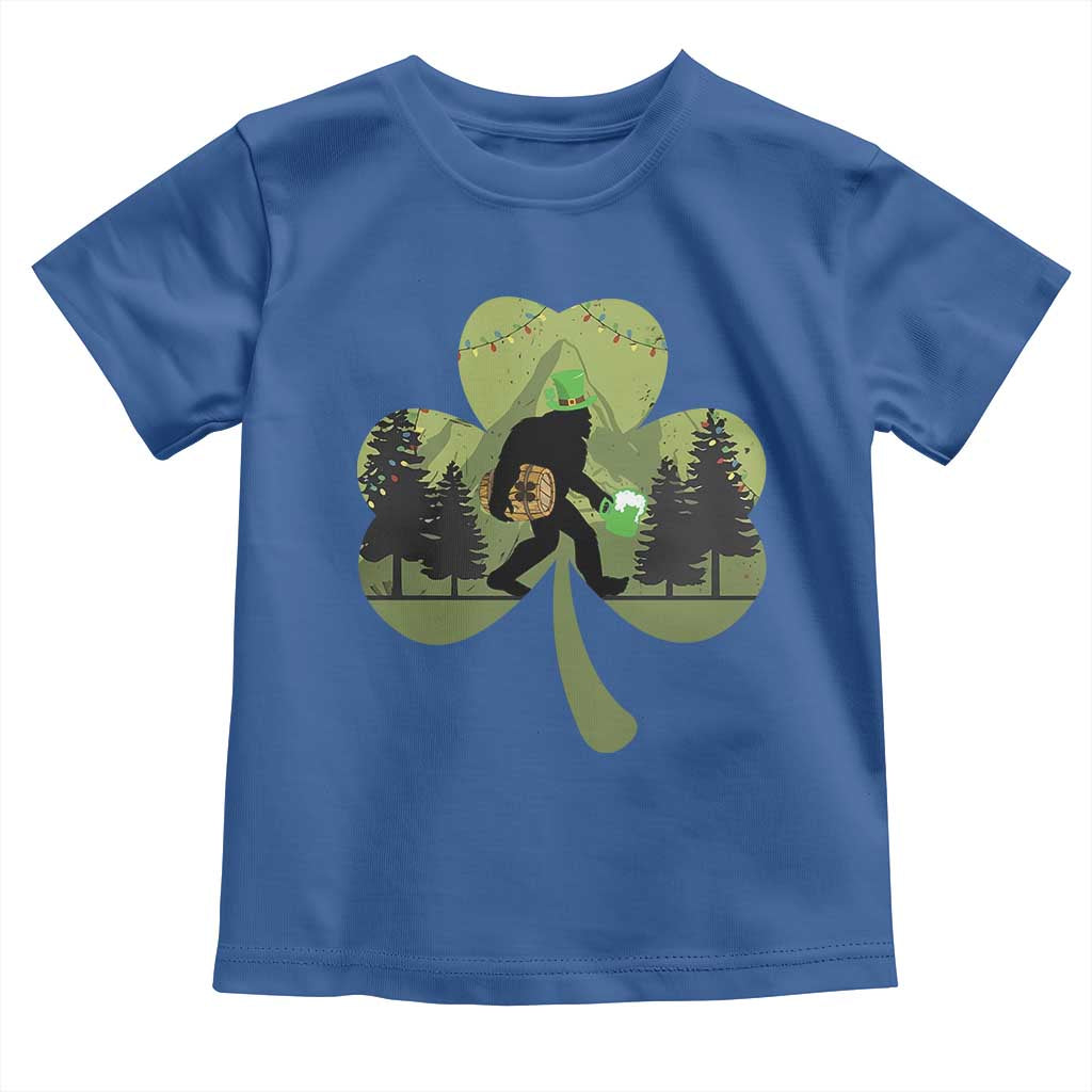 St Patricks Day Bigfoot Toddler T Shirt Sasquatch Irish Beer Lovers Shamrock Clover Leaf TS10 Royal Blue Print Your Wear