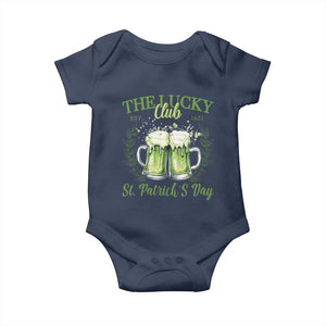 Irish Cat Eating Ramen Noodles Cute Anime St Patrick's Day Baby Onesie The Lucky Club TS10 Navy Print Your Wear