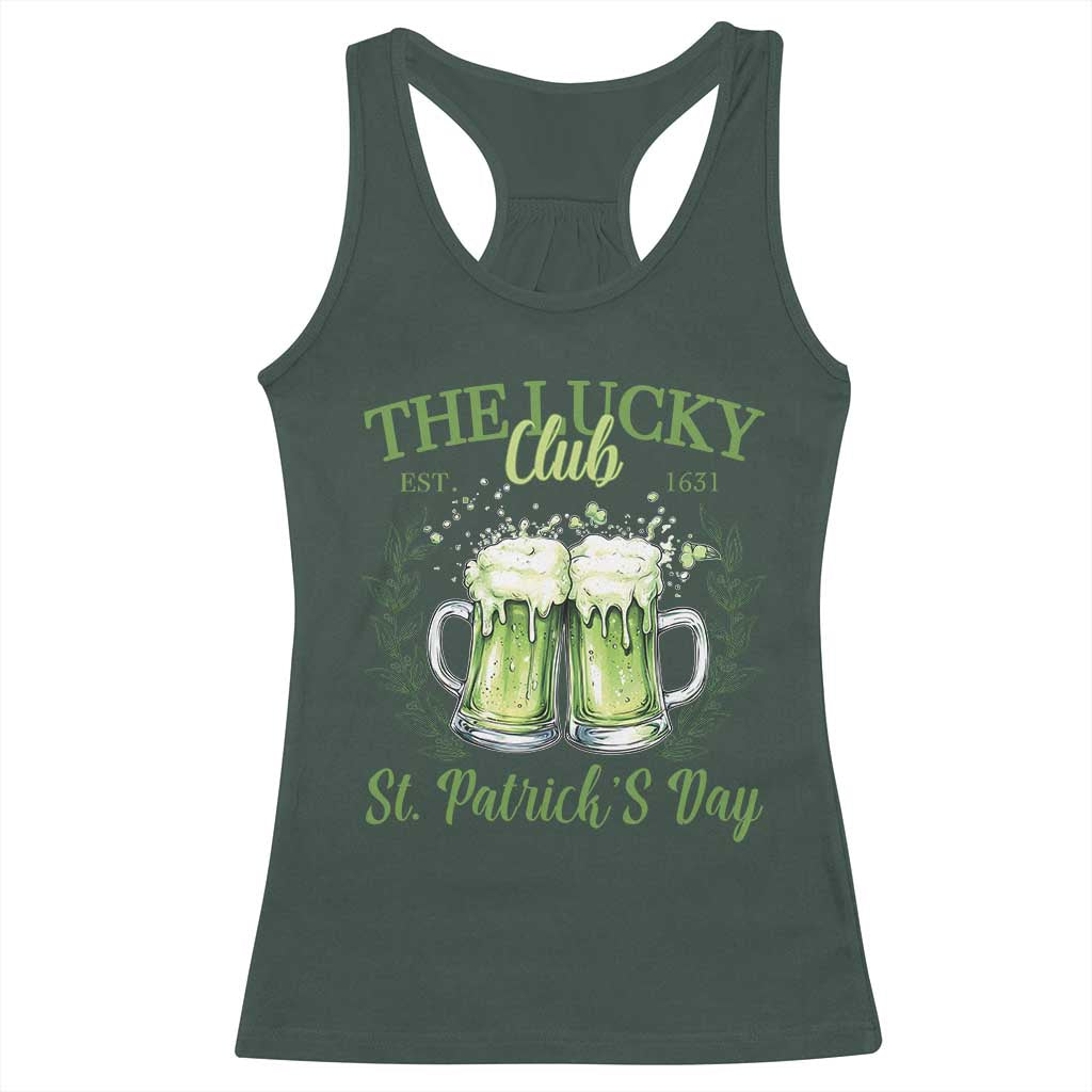 Irish Cat Eating Ramen Noodles Cute Anime St Patrick's Day Racerback Tank Top The Lucky Club TS10 Dark Forest Green Print Your Wear