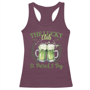 Irish Cat Eating Ramen Noodles Cute Anime St Patrick's Day Racerback Tank Top The Lucky Club TS10 Maroon Print Your Wear