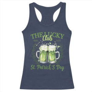 Irish Cat Eating Ramen Noodles Cute Anime St Patrick's Day Racerback Tank Top The Lucky Club TS10 Navy Print Your Wear