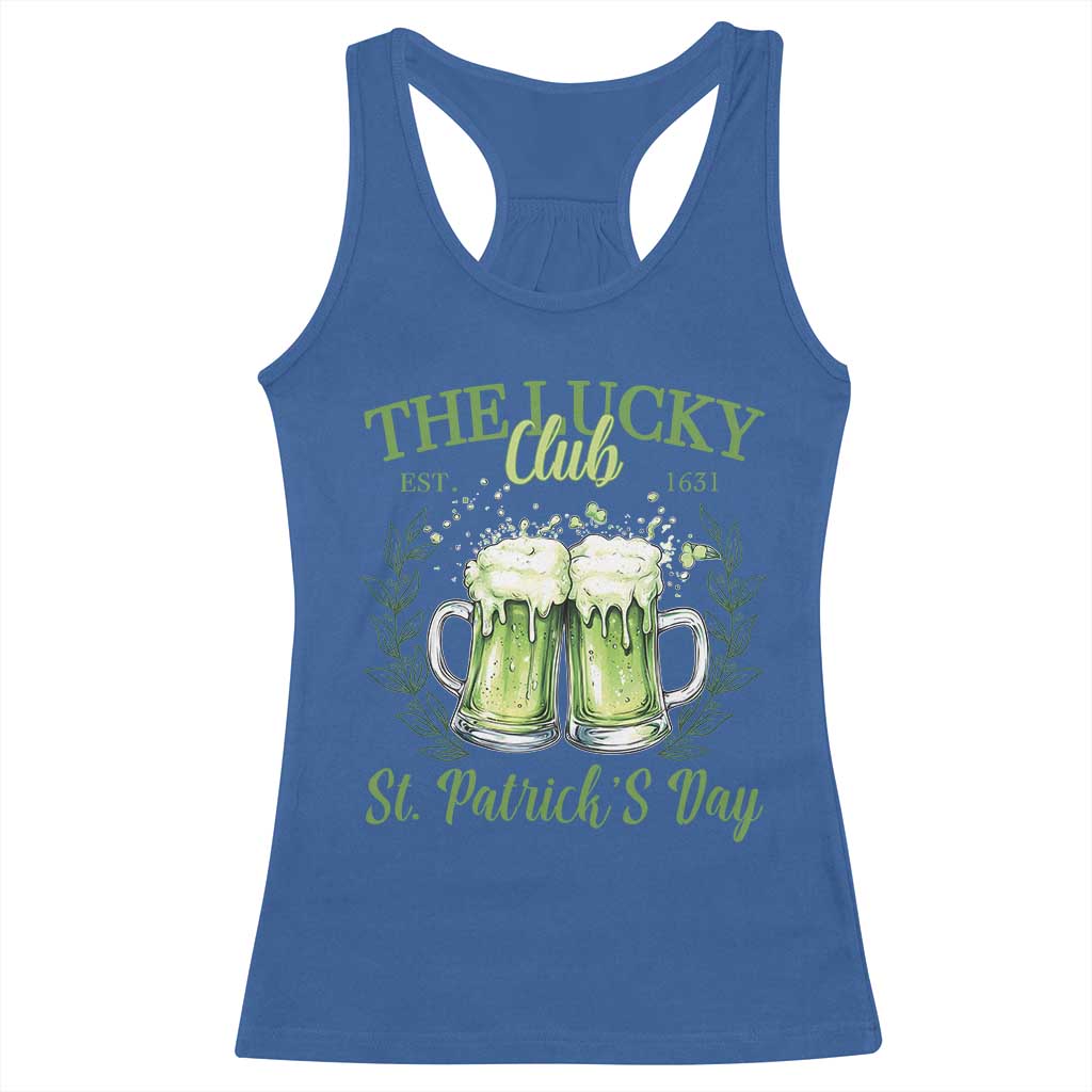 Irish Cat Eating Ramen Noodles Cute Anime St Patrick's Day Racerback Tank Top The Lucky Club TS10 Royal Blue Print Your Wear