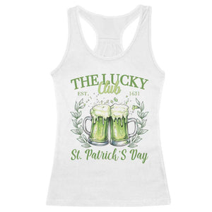 Irish Cat Eating Ramen Noodles Cute Anime St Patrick's Day Racerback Tank Top The Lucky Club TS10 White Print Your Wear