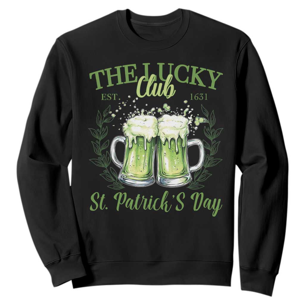Irish Cat Eating Ramen Noodles Cute Anime St Patrick's Day Sweatshirt The Lucky Club TS10 Black Print Your Wear