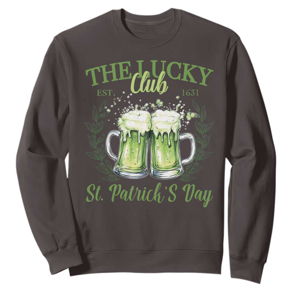 Irish Cat Eating Ramen Noodles Cute Anime St Patrick's Day Sweatshirt The Lucky Club TS10 Dark Chocolate Print Your Wear