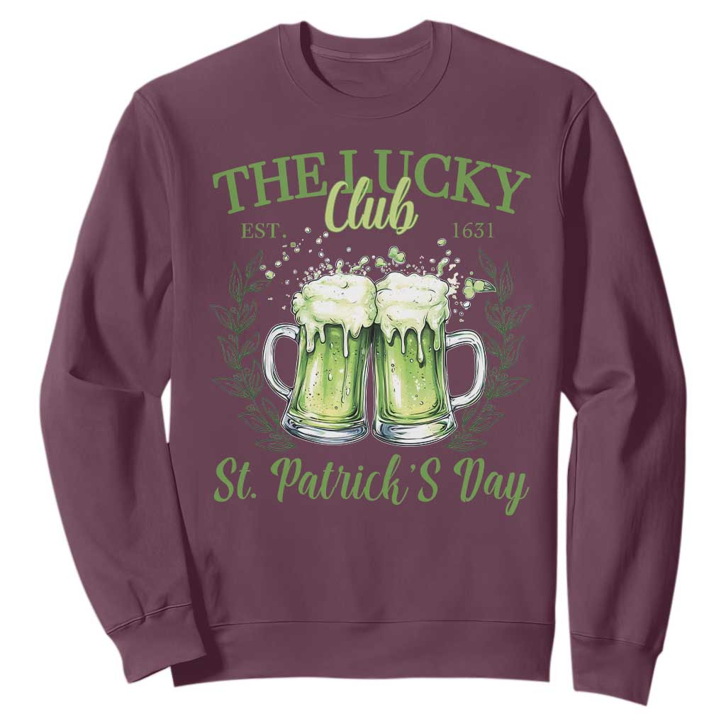 Irish Cat Eating Ramen Noodles Cute Anime St Patrick's Day Sweatshirt The Lucky Club TS10 Maroon Print Your Wear