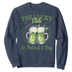 Irish Cat Eating Ramen Noodles Cute Anime St Patrick's Day Sweatshirt The Lucky Club TS10 Navy Print Your Wear