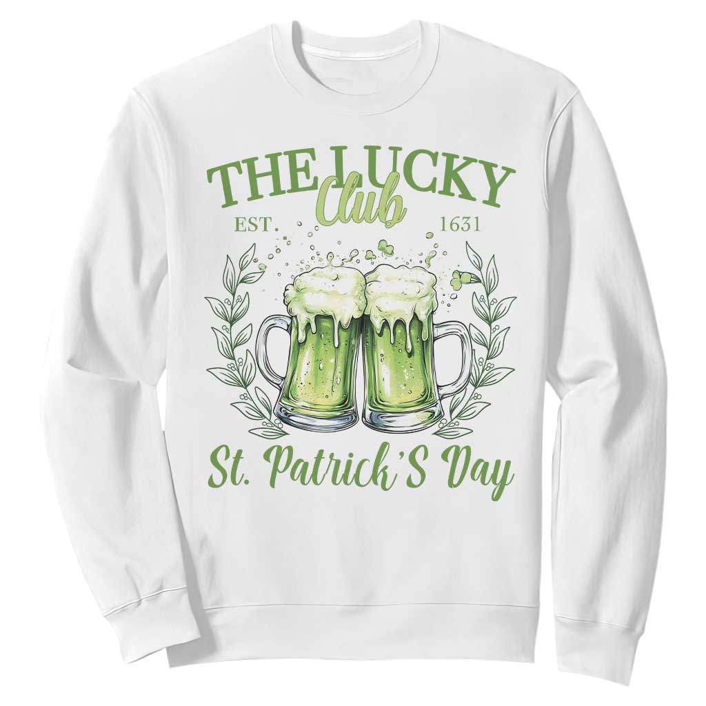 Irish Cat Eating Ramen Noodles Cute Anime St Patrick's Day Sweatshirt The Lucky Club TS10 White Print Your Wear