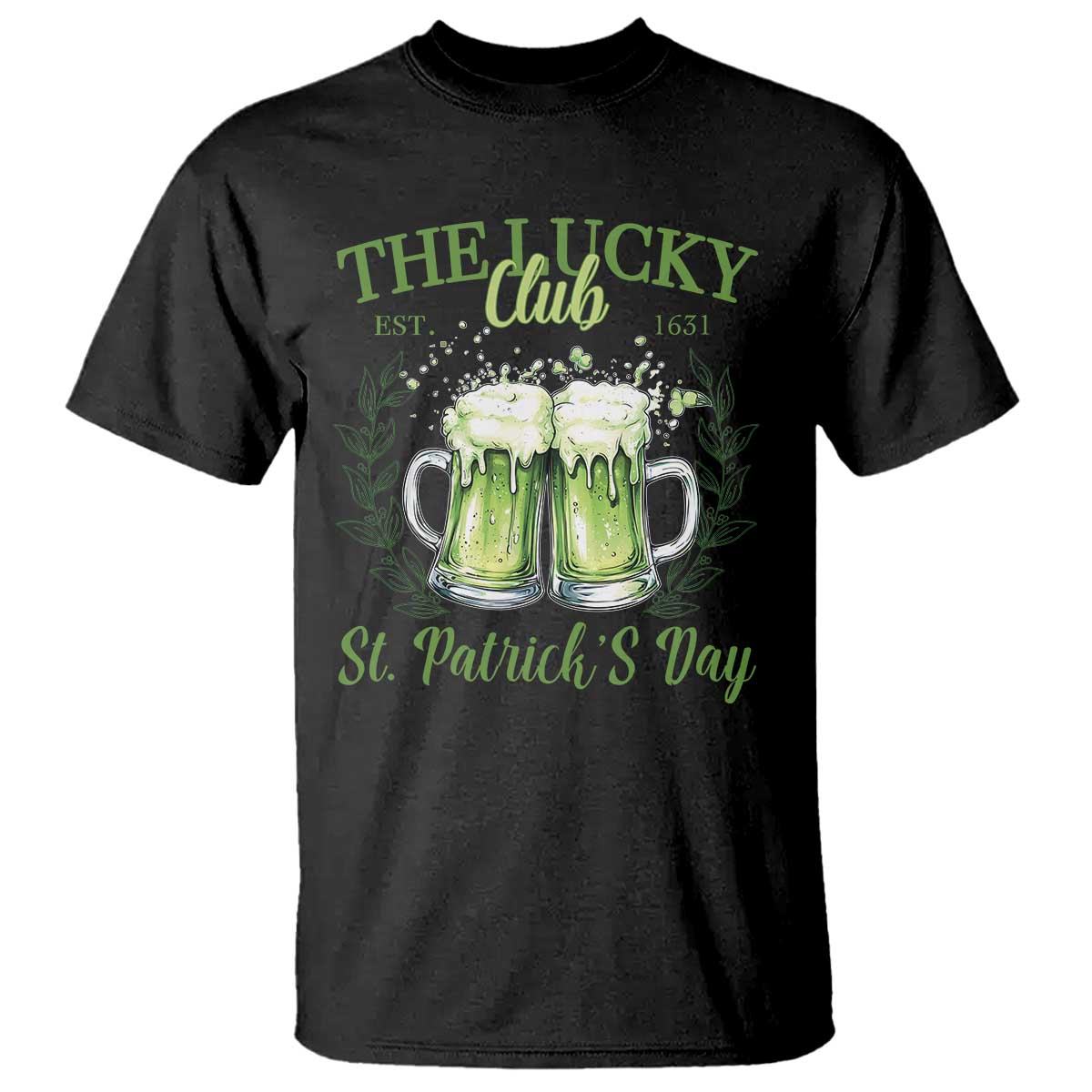 Irish Cat Eating Ramen Noodles Cute Anime St Patrick's Day T Shirt The Lucky Club TS10 Black Print Your Wear
