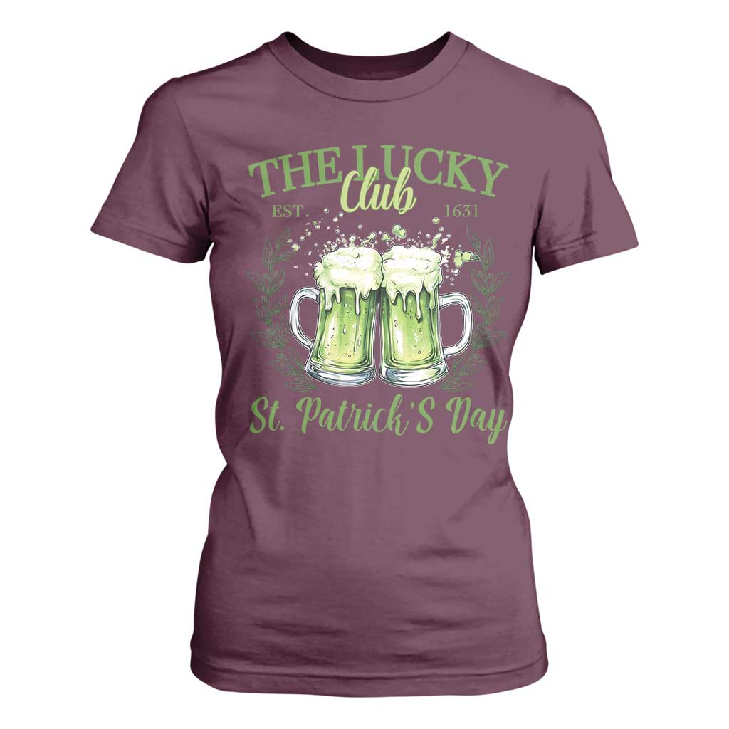 Irish Cat Eating Ramen Noodles Cute Anime St Patrick's Day T Shirt For Women The Lucky Club TS10 Maroon Print Your Wear