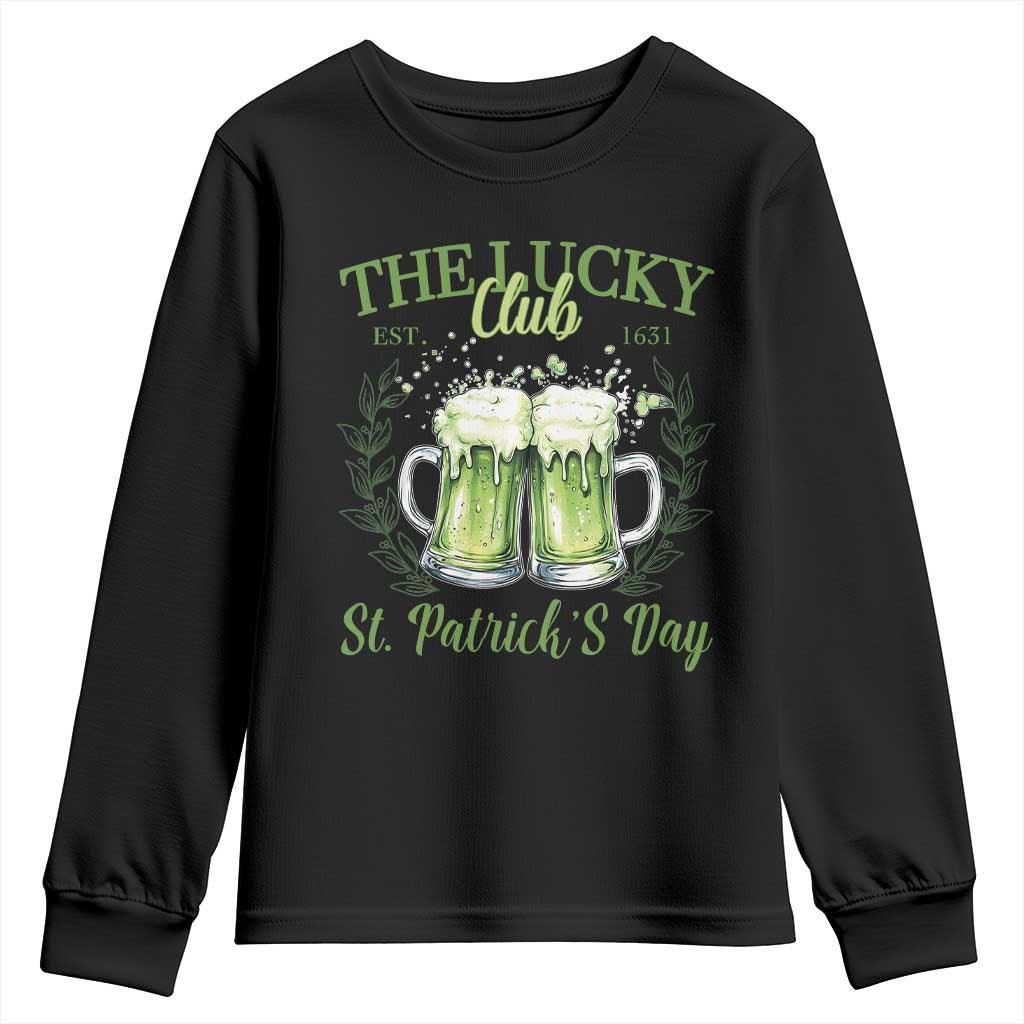 Irish Cat Eating Ramen Noodles Cute Anime St Patrick's Day Youth Sweatshirt The Lucky Club TS10 Black Print Your Wear