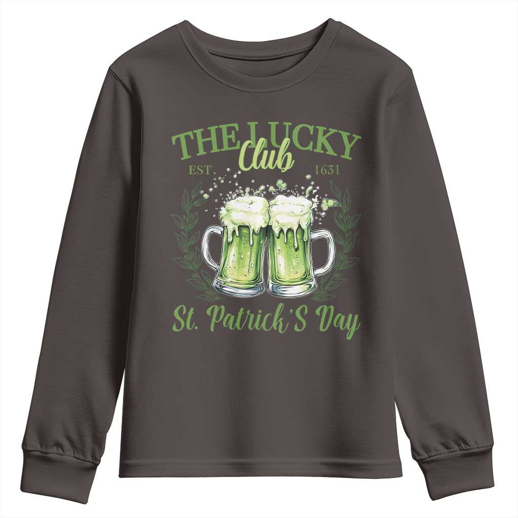 Irish Cat Eating Ramen Noodles Cute Anime St Patrick's Day Youth Sweatshirt The Lucky Club TS10 Dark Chocolate Print Your Wear