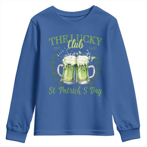 Irish Cat Eating Ramen Noodles Cute Anime St Patrick's Day Youth Sweatshirt The Lucky Club TS10 Royal Blue Print Your Wear