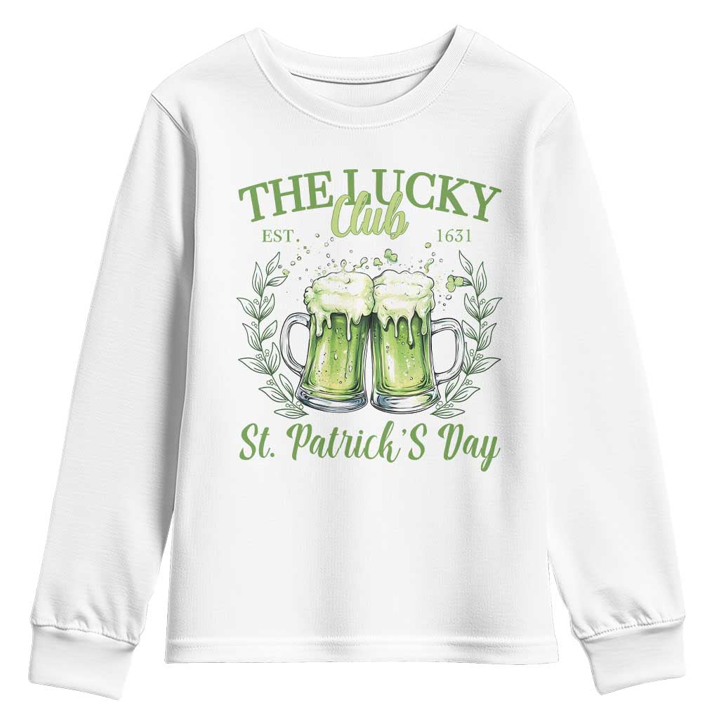 Irish Cat Eating Ramen Noodles Cute Anime St Patrick's Day Youth Sweatshirt The Lucky Club TS10 White Print Your Wear