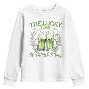 Irish Cat Eating Ramen Noodles Cute Anime St Patrick's Day Youth Sweatshirt The Lucky Club TS10 White Print Your Wear