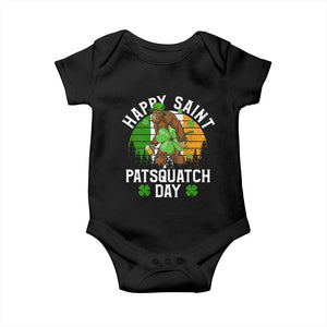 St Patricks Day Bigfoot Baby Onesie Irish Shamrock Sasquatch Beer Lovers TS10 Black Print Your Wear